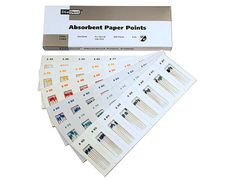 Paper Point (Non-Marked) - (ISO sizes/.02 Taper) – DiaDent